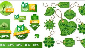 Shiny Ecology Stickers vectors material
