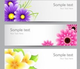 flowers banner 01 design vectors