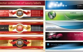 several banners vector graphics