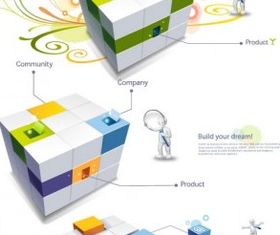 3d cube vectors