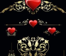 heart and pattern vector