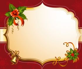 Red christmas frame set vector