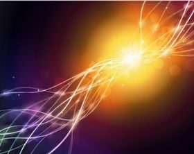 Abstract Neon Lines Art vector set