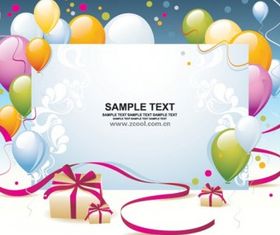 balloon gift card background vector graphics