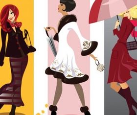 fashion girl illustrator 01 design vector