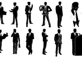 Businessman Silhouettes vectors graphics