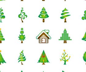 hristmas Green Trees vector