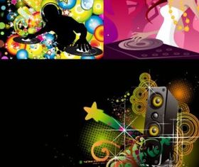 dj music theme vector material