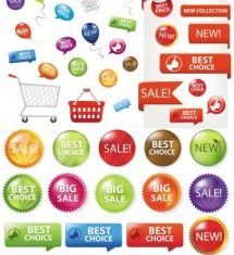supermarket labels vector material
