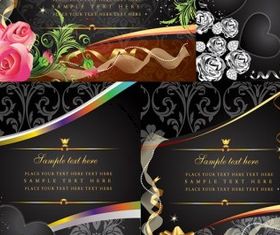 4 money flowers card vector design