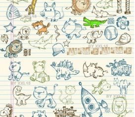 cute graffiti pattern vector