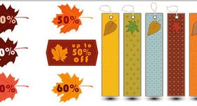 Autumn Sale Stickers vector