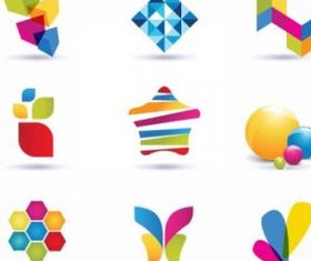 threedimensional logo 04 vector graphic