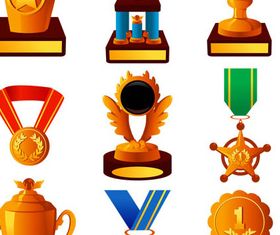 Award Golden Icons vector