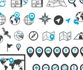 Navigation Blue Icons vector