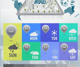 Weather Wigets Elements vector set