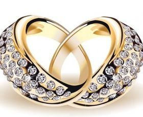 precious wedding ring vector material