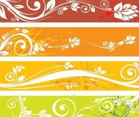 Floral Website Banners design vectors