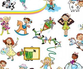cartoon children 01 vector