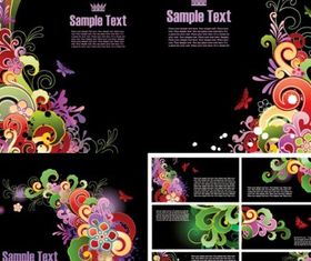 colorful butterfly pattern card template design vectors