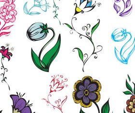 Flowers Color Elements vectors material
