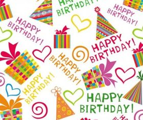 handpainted elements birthday 02 vectors material