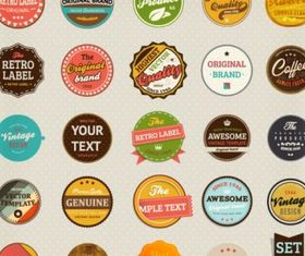 classic label stickers 02 creative vector