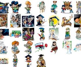 school theme cartoon illustration vector