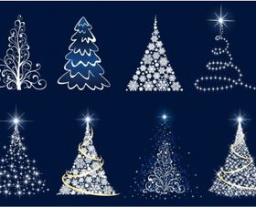 Abstract Christmas Tree Set vector