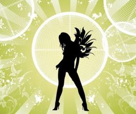 Fashion Girl with Abstract Background vector