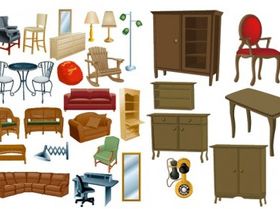 Variety furniture clip art vector
