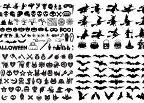Halloween Silhouette Elements vector