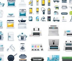 kitchen appliances office icon design vectors