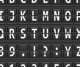 Scoreboard Alphabets vector graphics