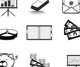 Silhouette Financial Icons 7 vector graphic