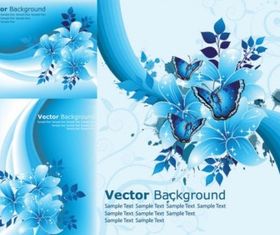 beautiful blue flowers vector