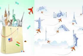 universal travel theme vector