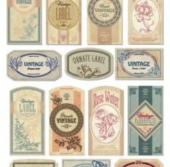 nostalgic european label shiny vector