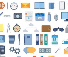 Flat Various Icons vector