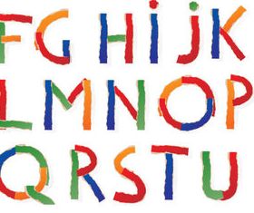 Color paper alphabet vector