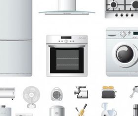 household appliances icons vectors graphic