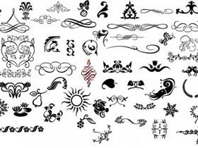 Ornaments and Flourishes shiny vector