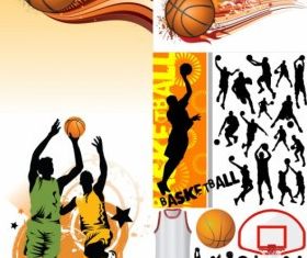 Basketball elements design vector set free download