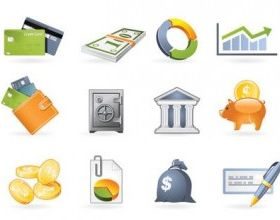 commercial and financial icon 2 vector set
