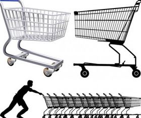 supermarket shopping cart vector