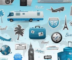 travel theme vector