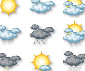 Shiny Weather Color Icons vector material