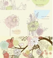 lovely flowers plants vector graphics