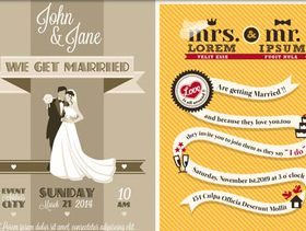 Wedding invitations vectors graphic