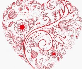 Greeting Floral Heart Vector vector
